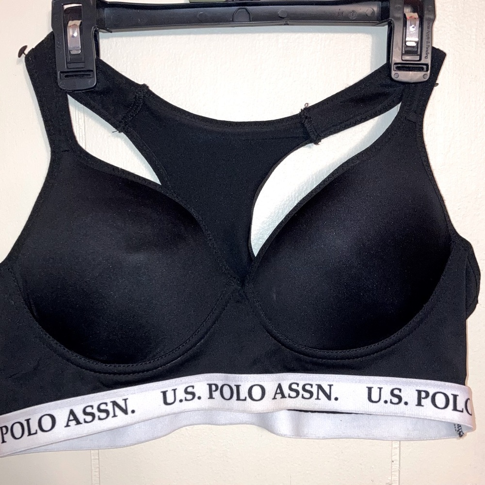 US POLO ASSN Black Athletic Sports Bra XL